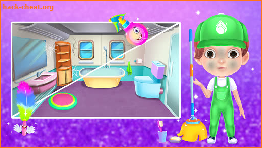 Baby Boy Modern Train Clean Up screenshot