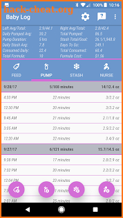 Baby Log + Stash Tracking screenshot