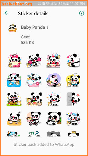 Baby Panda Stickers wastickerapps screenshot