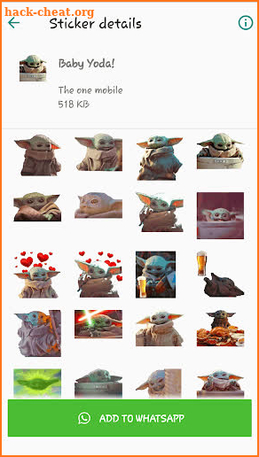 Baby Yoda stickers for Whatsapp screenshot