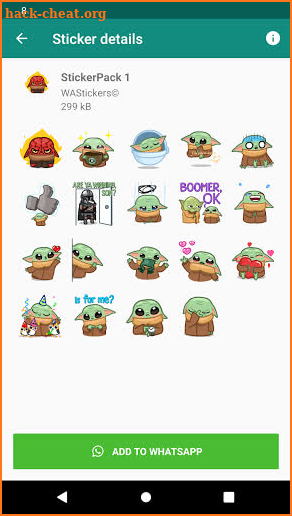 Baby Yoda Stickers 💖 WAStickerApps screenshot