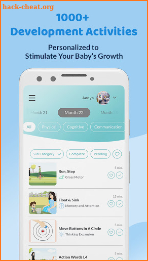 BabyG: Early Development Activities and Milestones screenshot