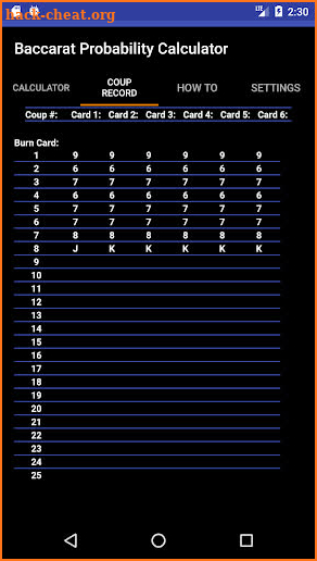 Baccarat Probability Calculator / 百家乐计算器 / 바카라 계산기 screenshot