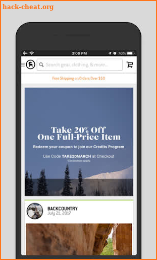 Backcountry - Outdoor Gear screenshot