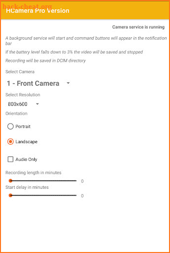 Background Camera recorder Pro screenshot