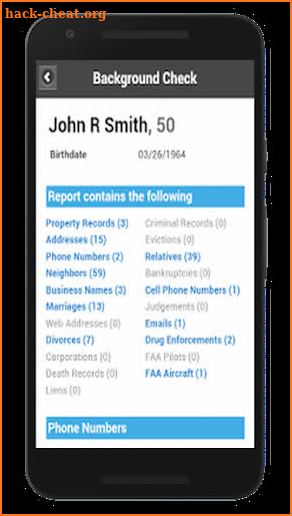 Background Check screenshot