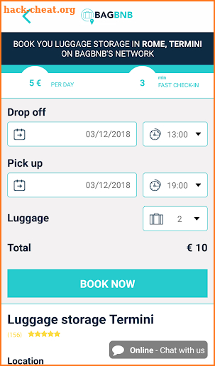 BAGBNB -  LUGGAGE STORAGE NETWORK screenshot