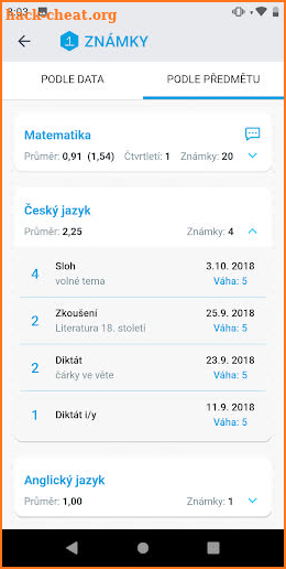 Bakaláři OnLine screenshot