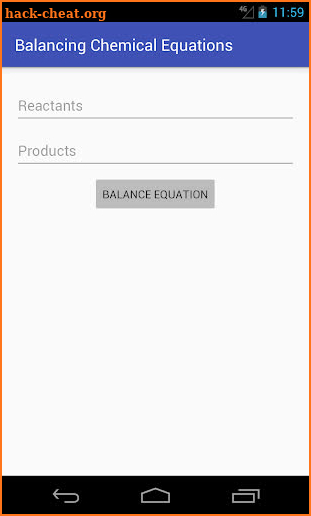 Balancing Chemical Equations screenshot