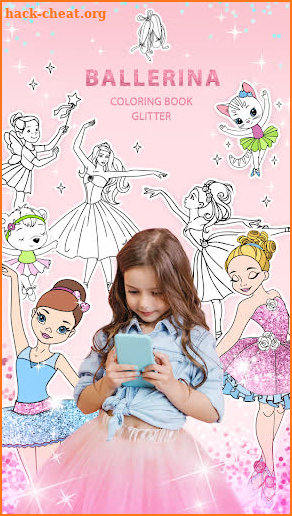 Ballerina Coloring Book Glitter - Girl Games screenshot