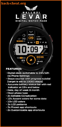 BALLOZI Levar Watch Face screenshot