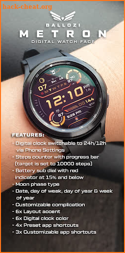 BALLOZI Metron Watch Face screenshot