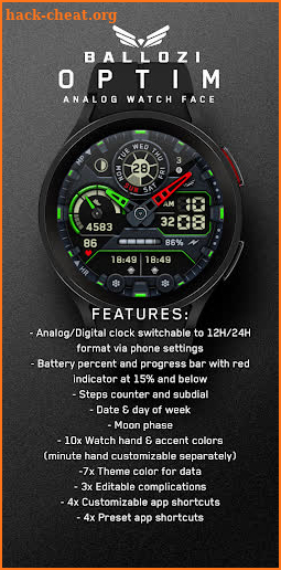 BALLOZI Optim Watch Face screenshot