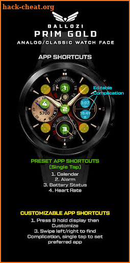 BALLOZI Prim Gold Watch Face screenshot