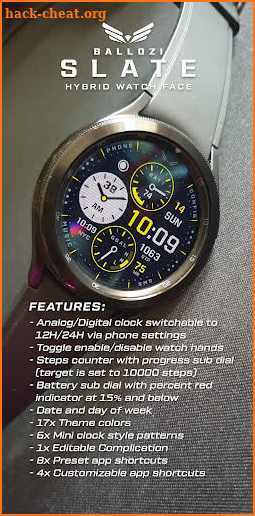 BALLOZI SLATE Watch Face screenshot