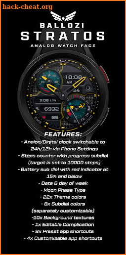 BALLOZI Stratos Watch Face screenshot