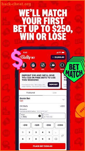 Bally Bet Sportsbook screenshot