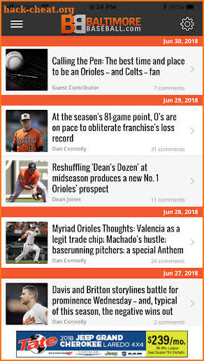 BaltimoreBaseball.com screenshot