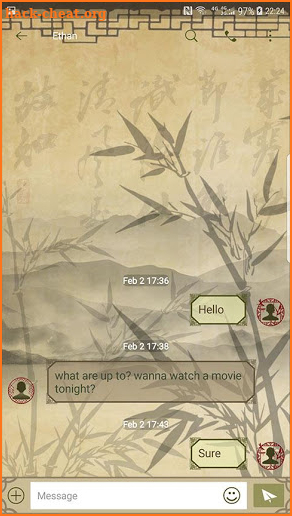 Bamboo Next SMS skin screenshot