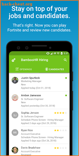 BambooHR Hiring screenshot