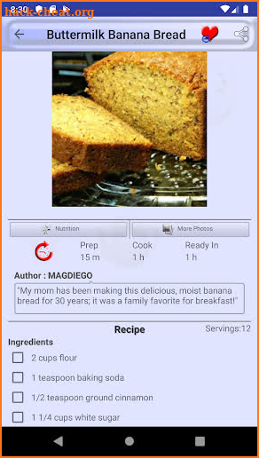 Banana Bread Recipes screenshot