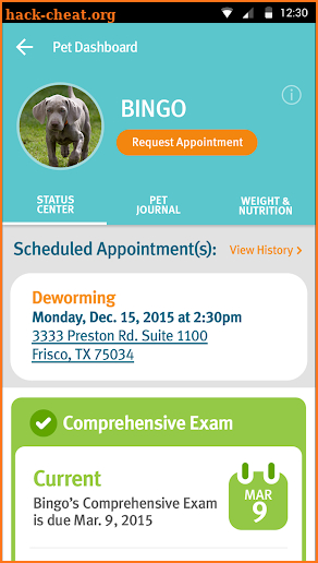 Banfield Pet Health Tracker screenshot