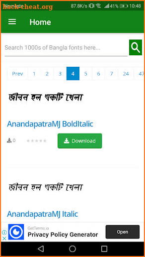 Bangla Fonts: Download Free Bengali fonts screenshot