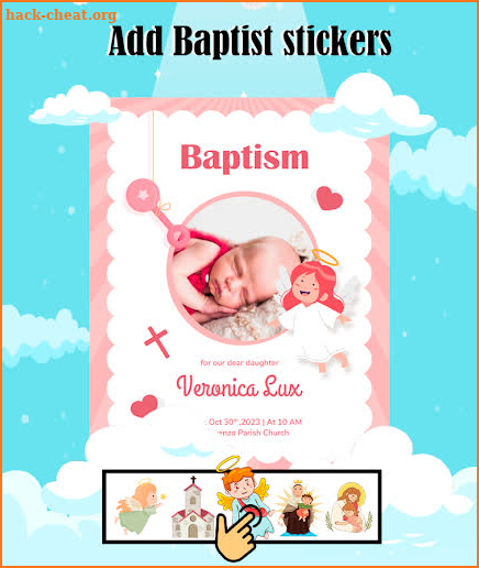 Baptism invitation maker screenshot