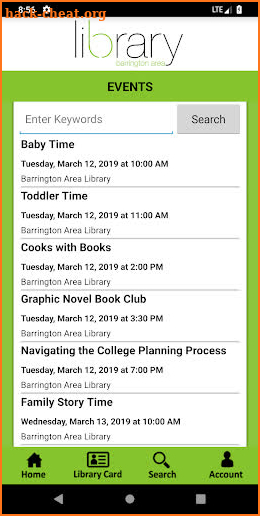 Barrington Area Library screenshot