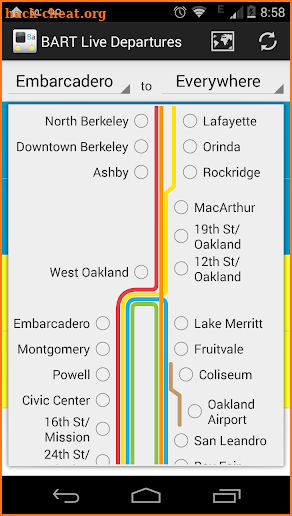 BART App screenshot