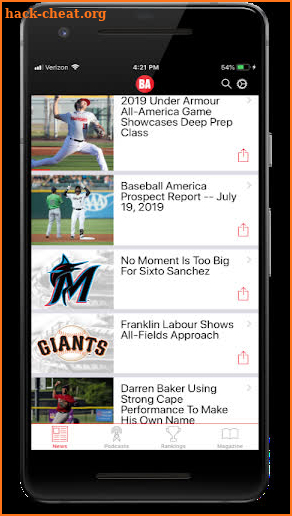 Baseball America screenshot