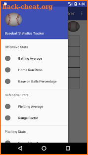 Baseball Statistics Tracker screenshot