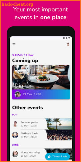Bash | Private event organising screenshot