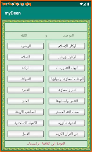 Basics in the Islamic religion screenshot