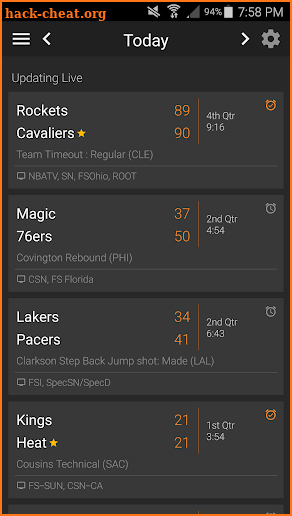 Basketball NBA Live Scores, Stats, & Plays 2018 screenshot