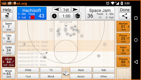 Basketball Stat Tracker screenshot