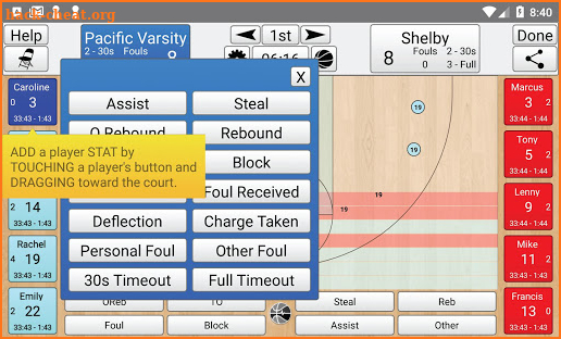 Basketball Stat Tracker Live screenshot