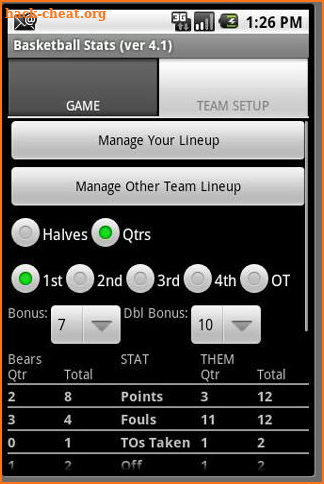 Basketball Stats screenshot