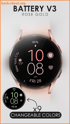 Battery 3 rose gold watch face screenshot