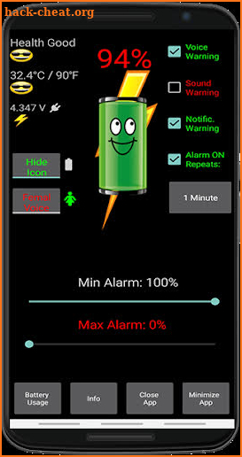 Battery Alarm PRO screenshot