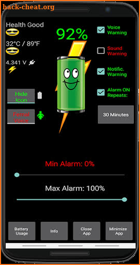 Battery Alarm PRO screenshot