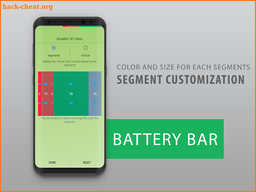 Battery Bar : Energy Bars on Status bar screenshot