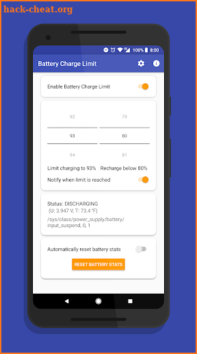 Battery Charge Limit [ROOT] screenshot