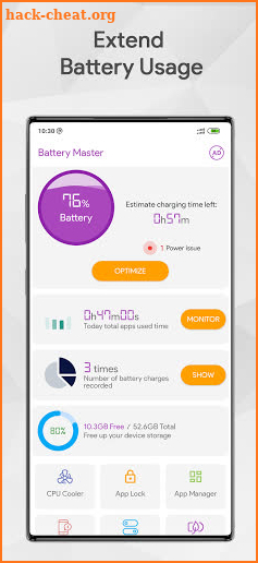 Battery Saver, App Lock, Super Cleaner, CPU Cooler screenshot