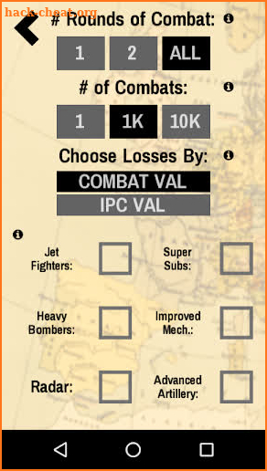 Battle Calculator for Axis & Allies Game screenshot