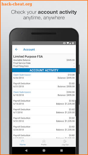 BCI Accounts – FSA HRA HSA screenshot