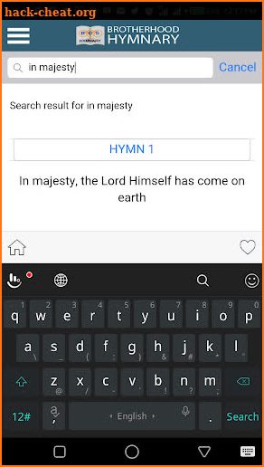 BCS Hymnary screenshot