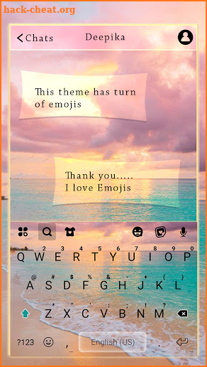 Beach Sunset Keyboard Background screenshot