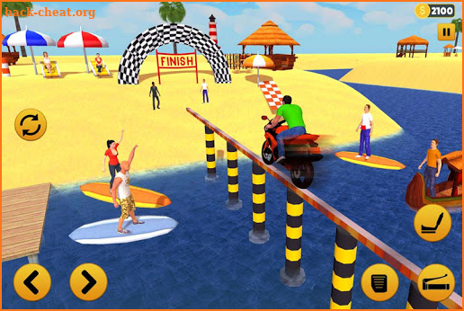 Beach Water Surfer Bike Rider: Motorcycle Stunts screenshot