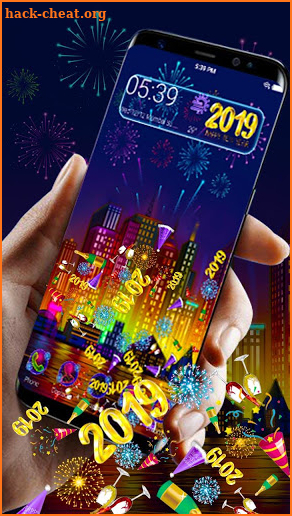 Beautiful City New Year Fireworks Gravity Theme screenshot